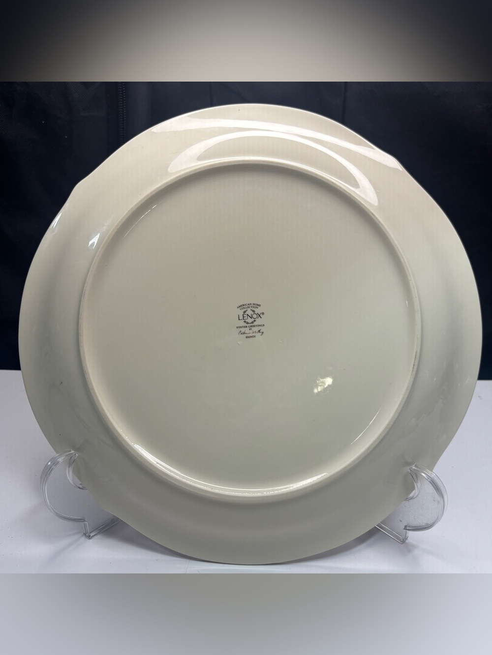 LENOX WINTER GREETINGS 12" Dessert Platter HOLLY Cardinal’s - Picture 3 of 9